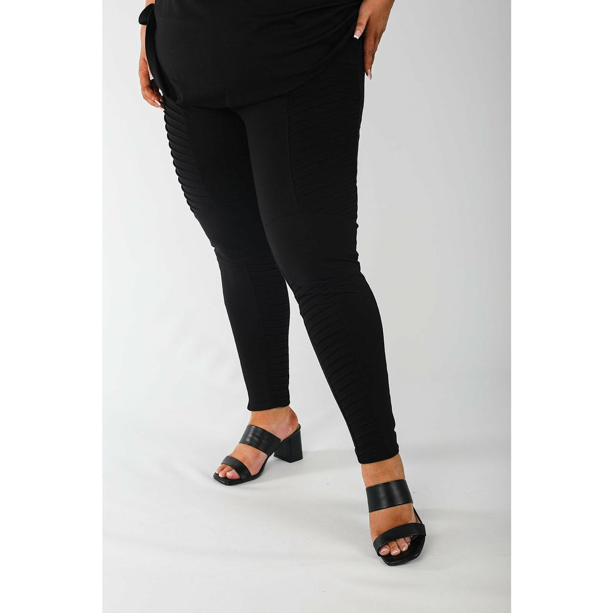 Mellomi Harley Jersey Leggings in Black - Wardrobe Plus