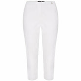 Robell Crop Trousers | White - Wardrobe Plus