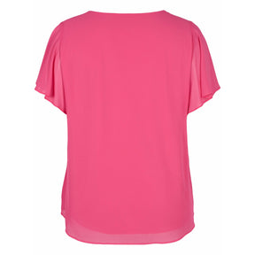 Zizzi Jagger Blouse in Pink - Wardrobe Plus