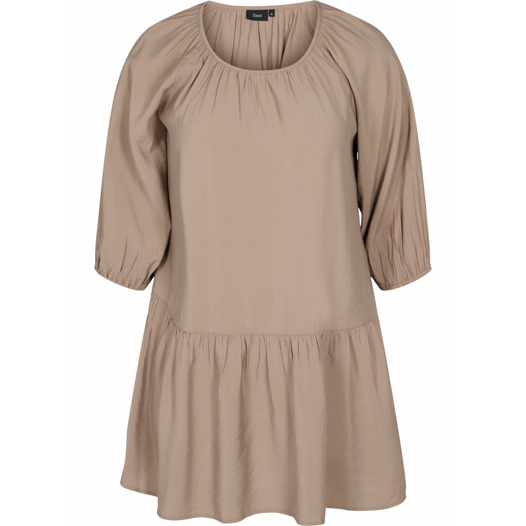 Zizzi A-Line Tunic in Taupe - Wardrobe Plus
