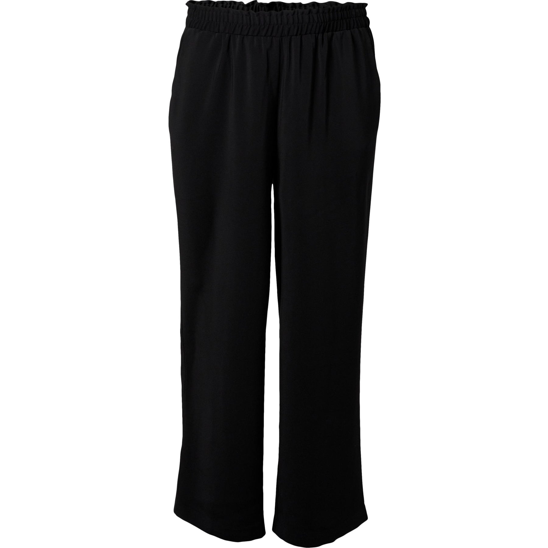 Zizzi Wide Leg Pant in Black - Wardrobe Plus