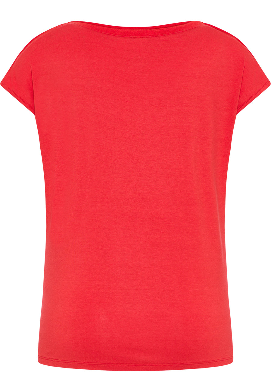 Barbara Lebek Boat-Neck Tee in Red - Wardrobe Plus