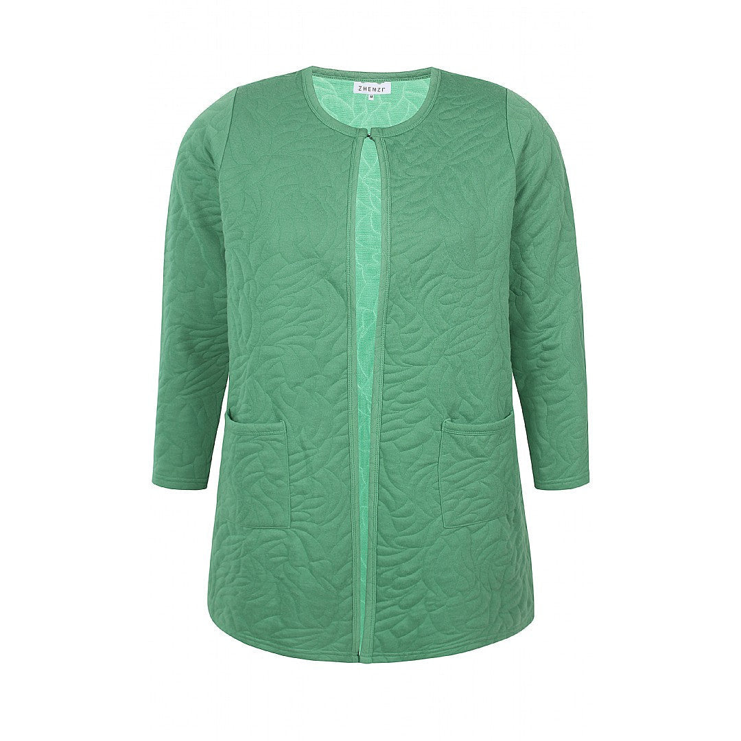 Zhenzi Reimer Longline Cardigan in Green - Wardrobe Plus