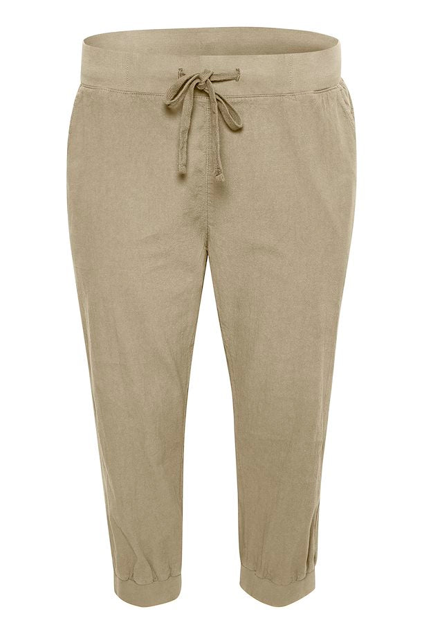 Kaffe Curve Capri Joggers in Sand - Wardrobe Plus