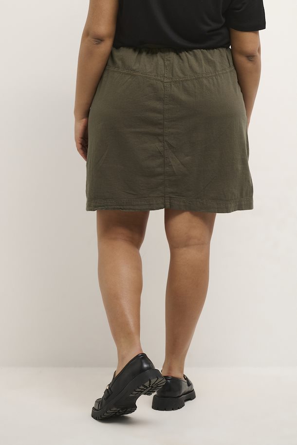 Kaffe Curve Nana Skirt in Khaki - Wardrobe Plus