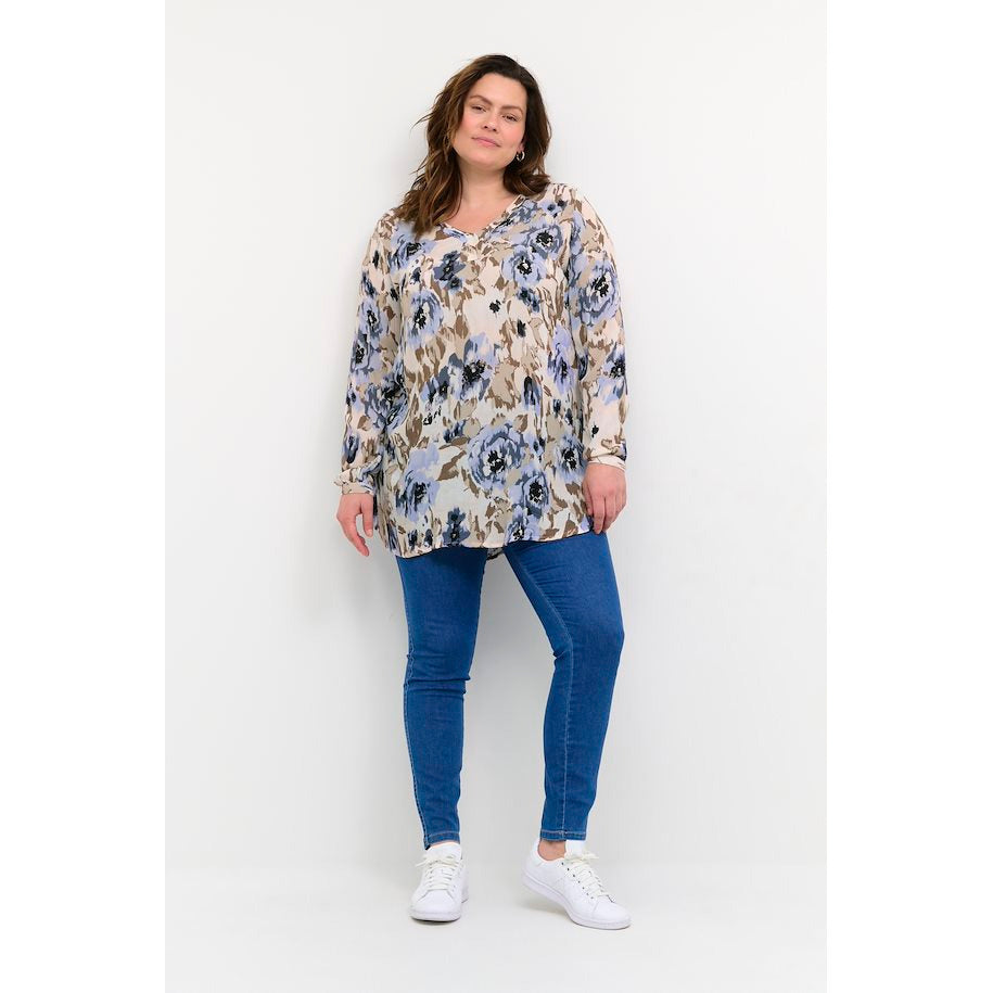 Kaffe Curve Sivio Tunic in Beige - Wardrobe Plus