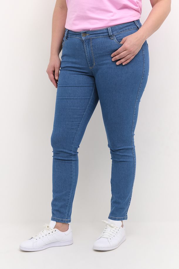 Kaffe Curve Vicka Jeans in Blue - Wardrobe Plus