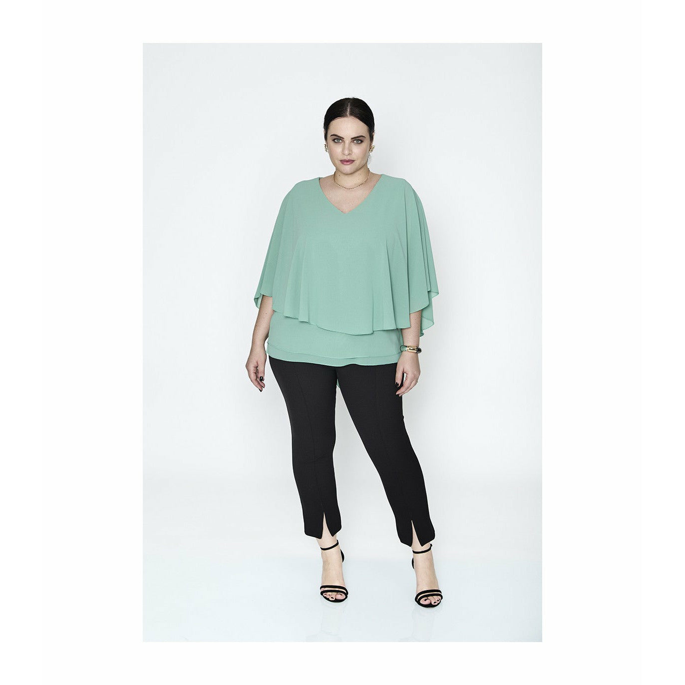 SPG Waterfall Blouse in Mint