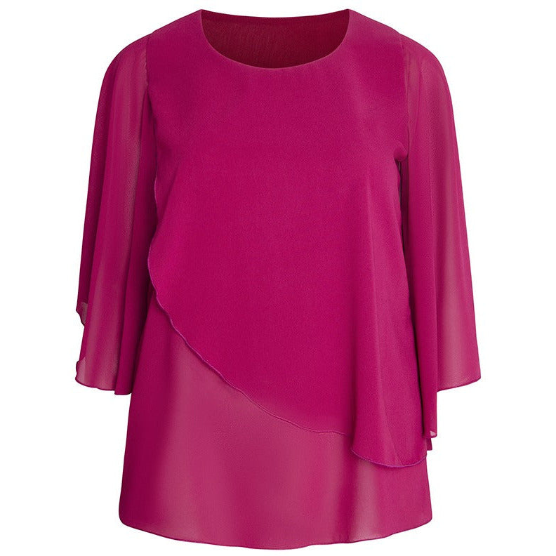 SPG Waterfall Blouse in Pink - Wardrobe Plus