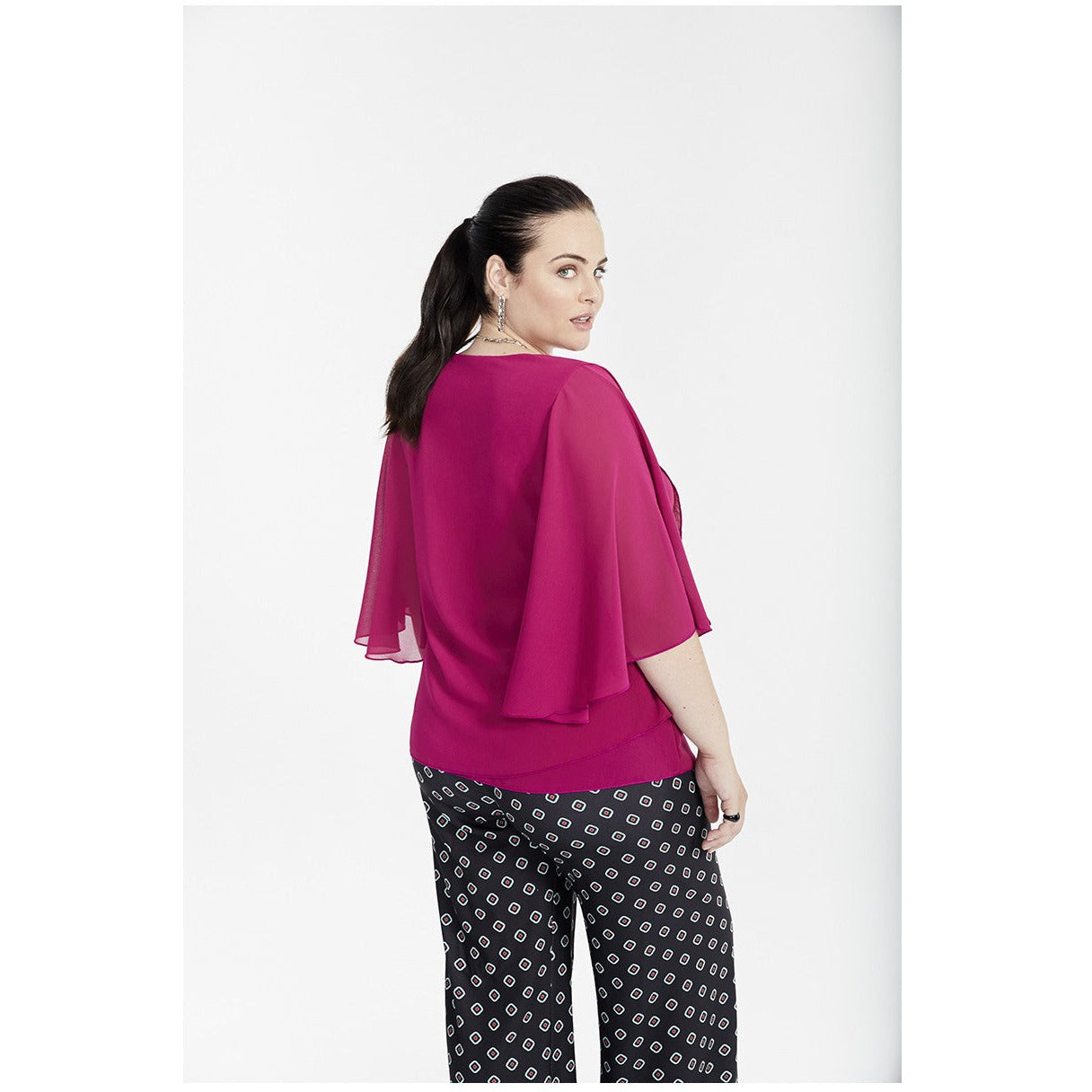SPG Waterfall Blouse in Pink - Wardrobe Plus