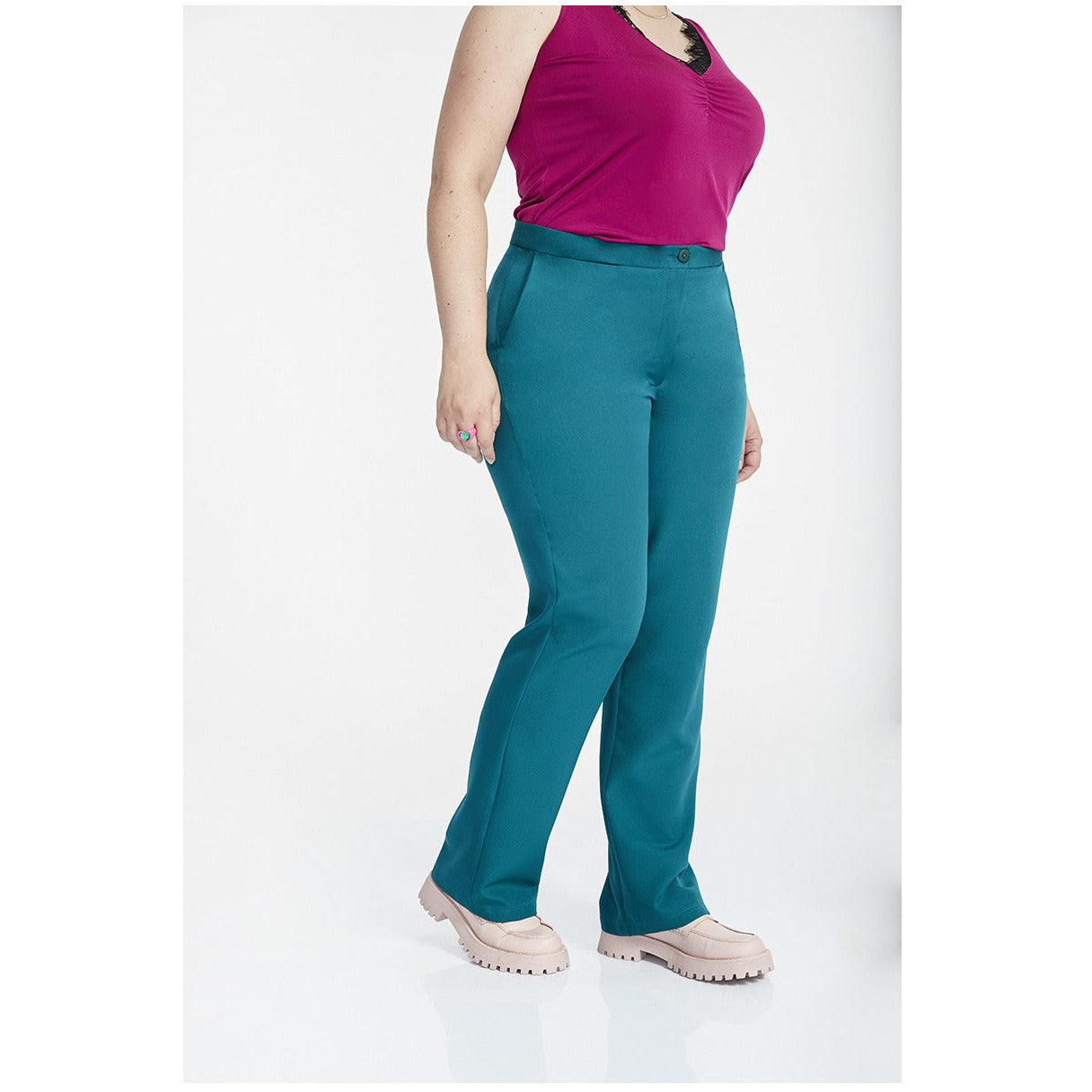 SPG Tailored Trouser in Teal - Wardrobe Plus