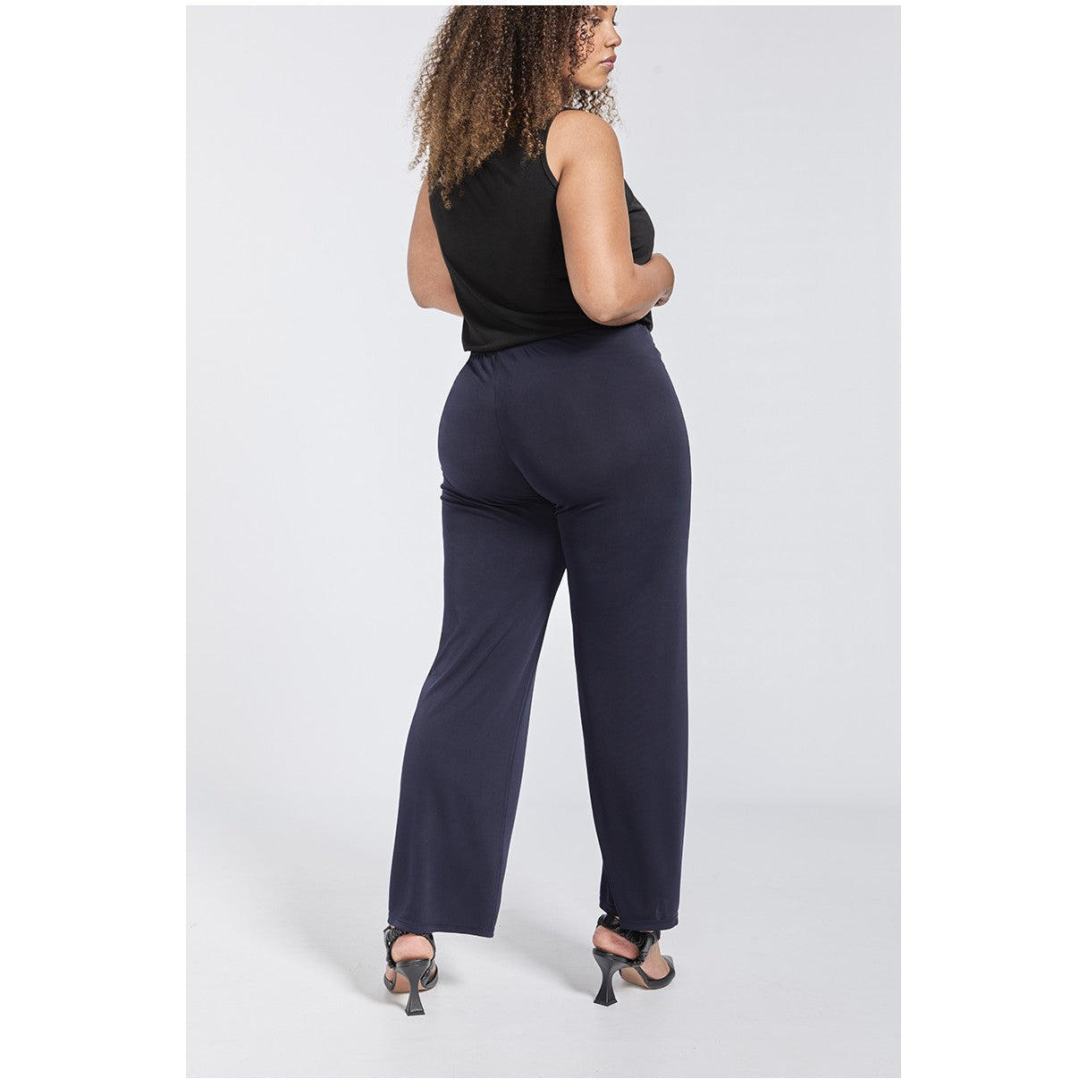 SPG Wide Leg Trouser in Navy - Wardrobe Plus