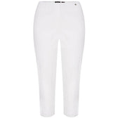 Robell Crop Trousers | White Denim - Wardrobe Plus
