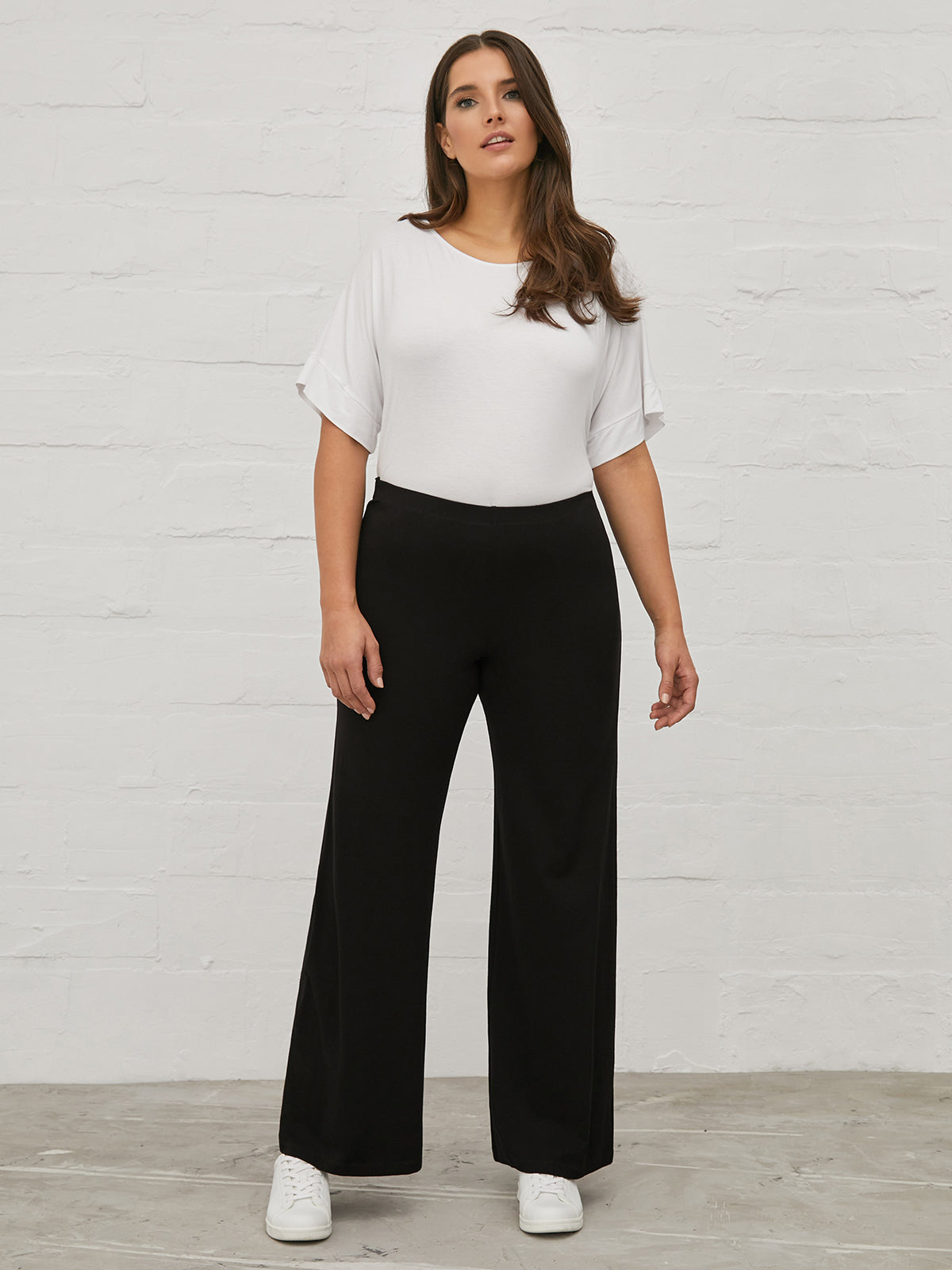 Mat Black Wide Leg Trouser