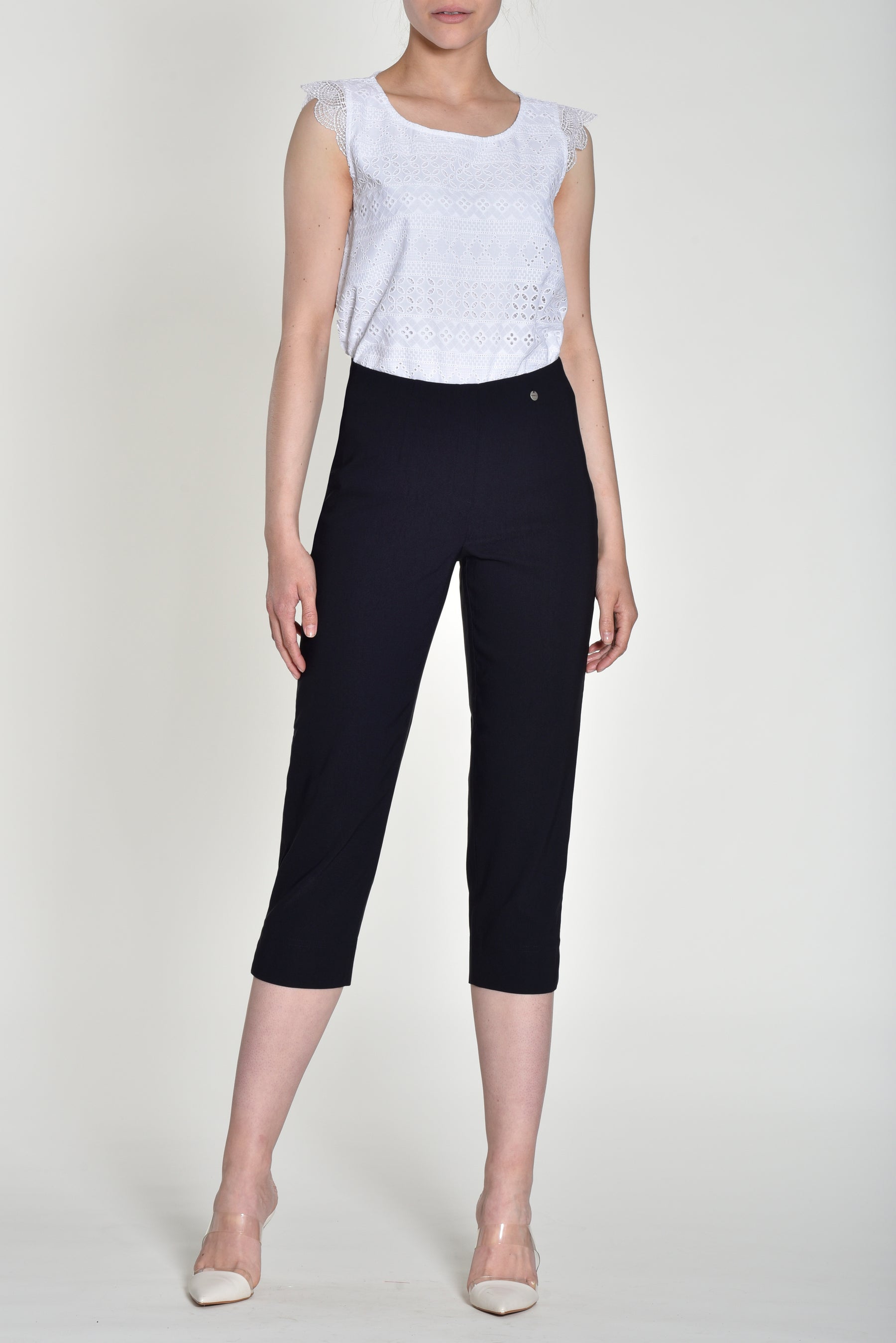 Robell Crop Trousers  | Black