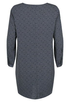 Zizzi Anni Dress in Navy Print