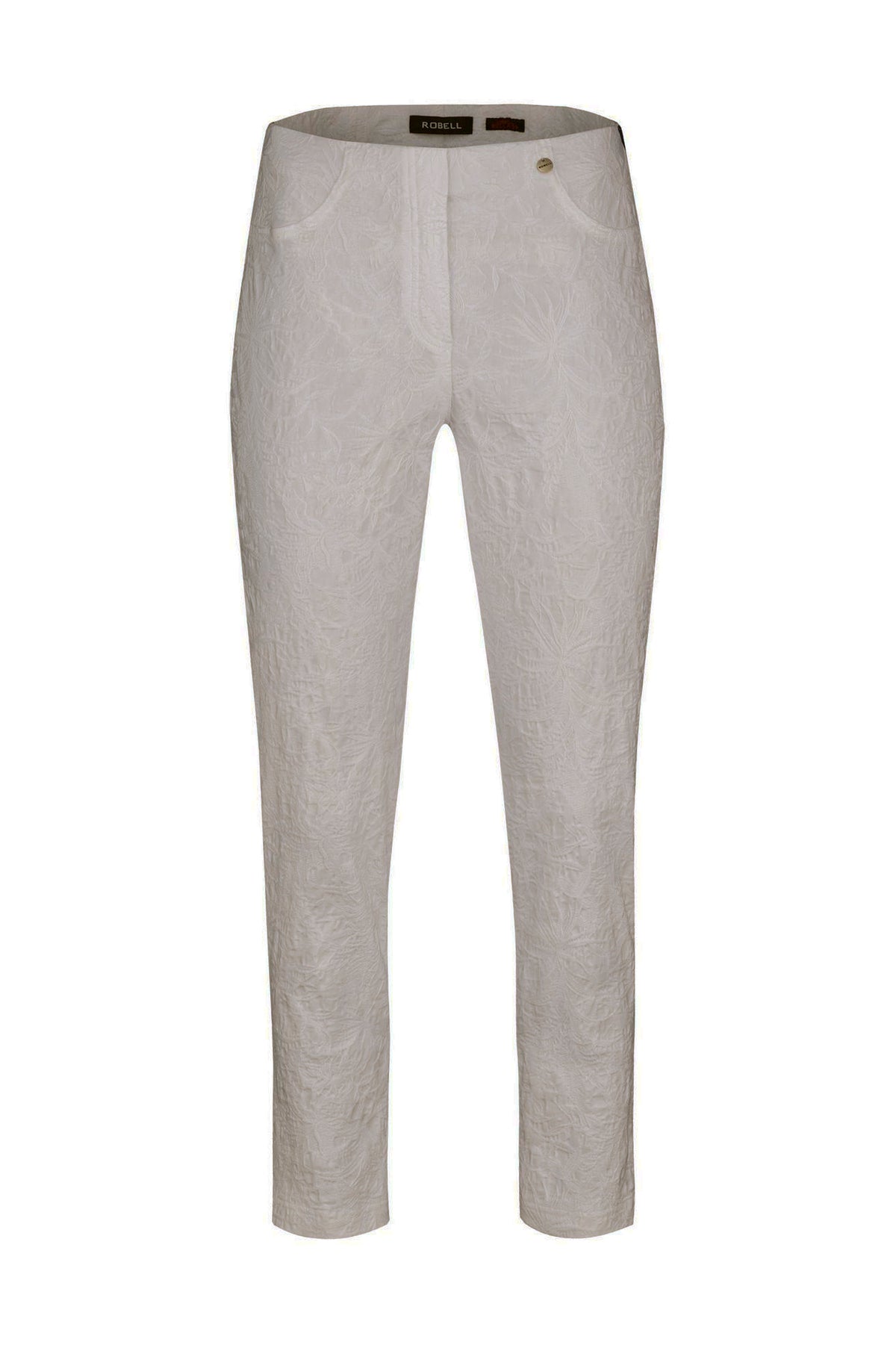 Robell 7/8ths Trousers | Beige Embroidery