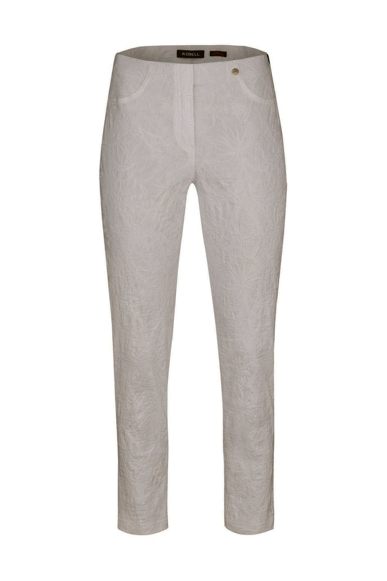Robell 7/8ths Trousers | Beige Embroidery