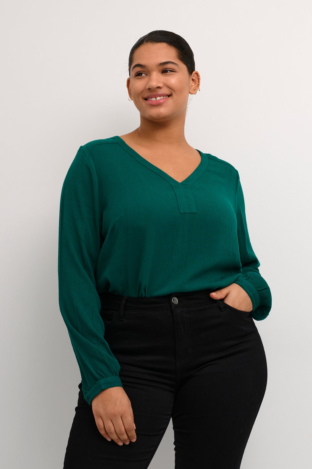 Kaffe Cami Blouse in Teal Green