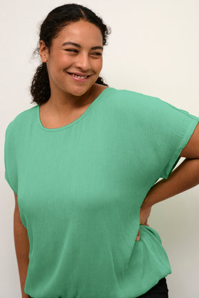 Kaffe Stanley Short Sleeve Blouse in Green