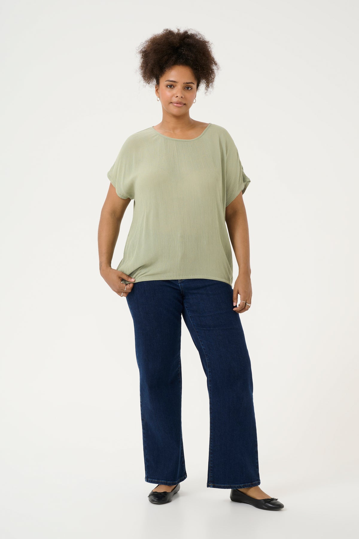 Kaffe Curve Stanley Blouse in Light Green