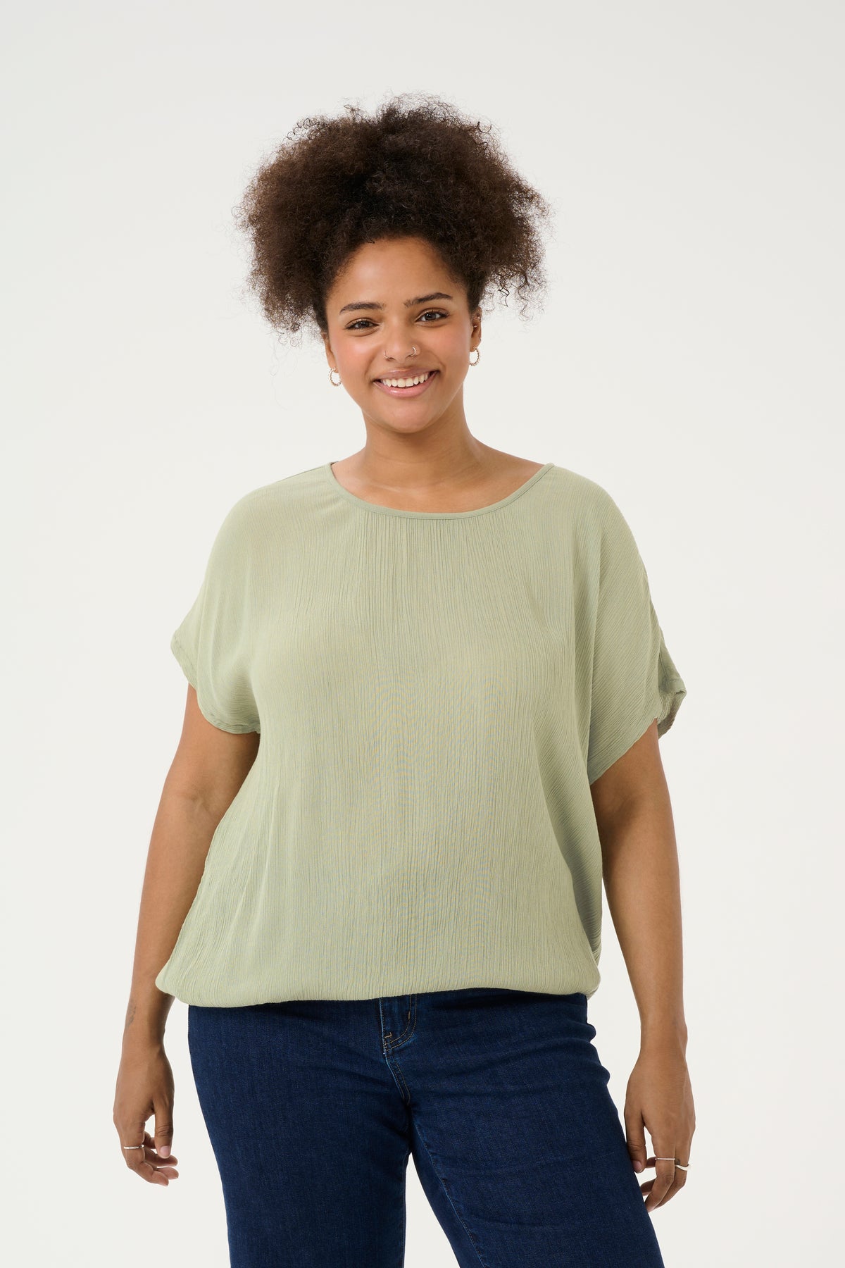 Kaffe Curve Stanley Blouse in Light Green