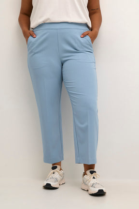 Kaffe Curve Sakira Crop Trousers in Light Blue