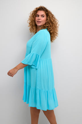 Kaffe Curve Mariana Dress in Turquoise]