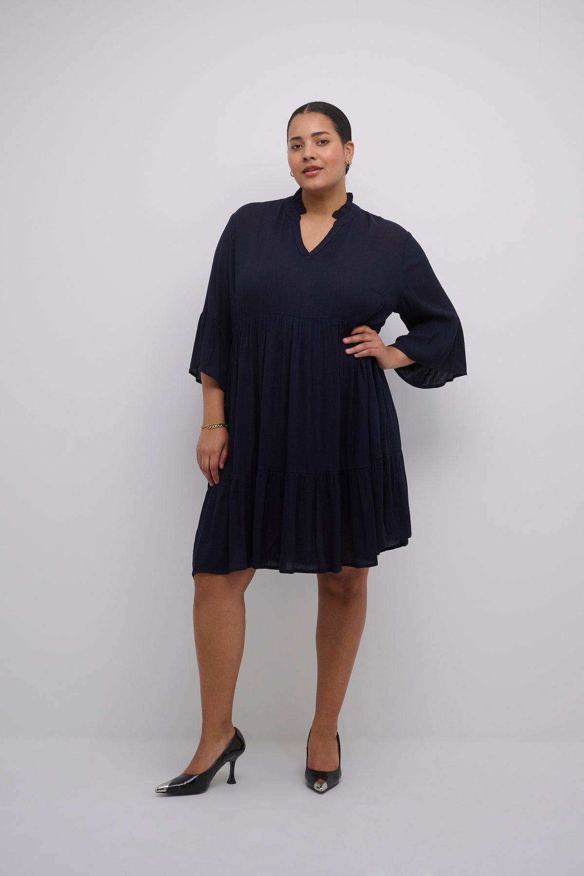 Kaffe Curve Ami Dress in Navy