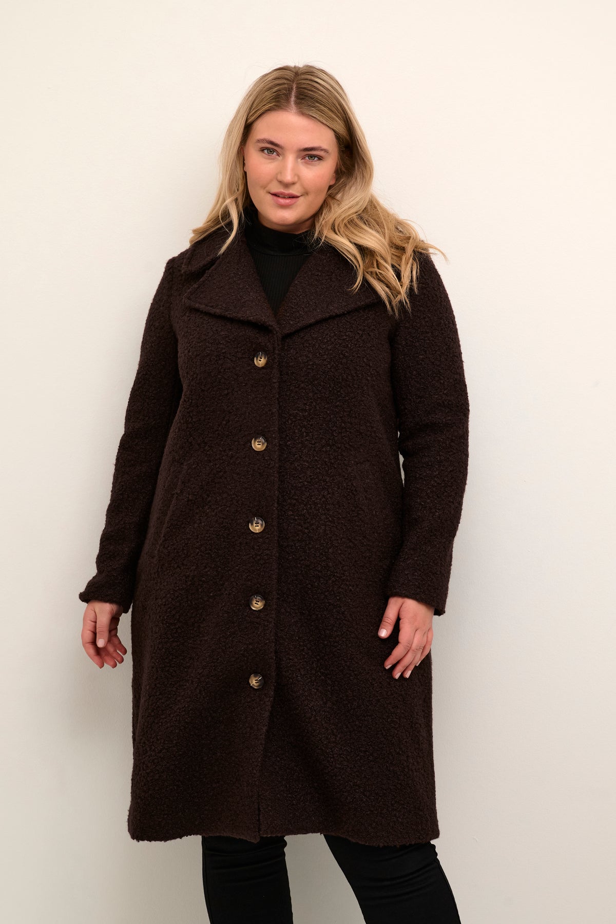 Kaffe Curve Anni Coat in Brown