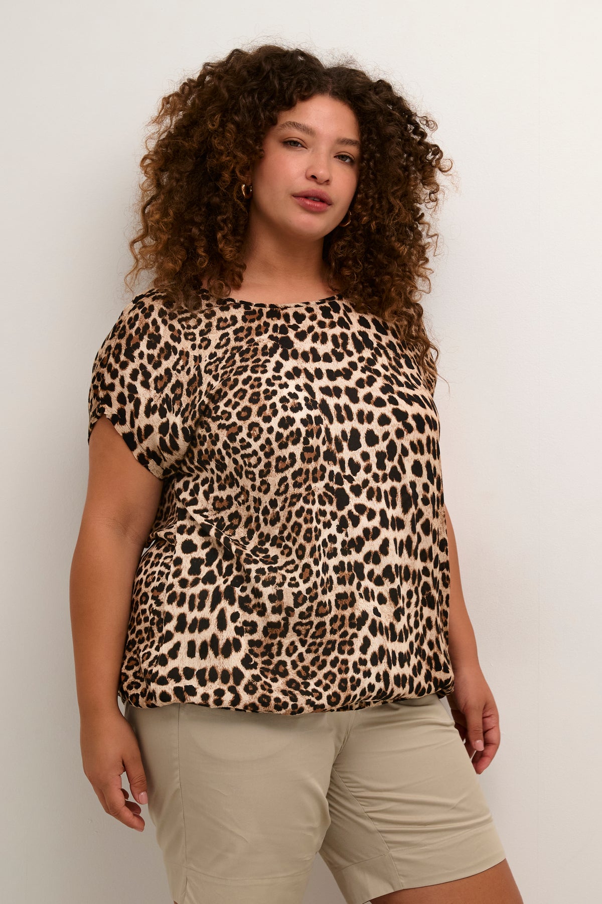 Kaffe Curve Stanley Blouse in Leopard Print