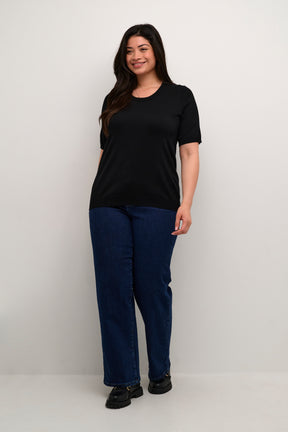 Kaffe Curve Lizzy Knit Top in Black