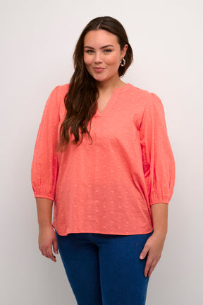 Kaffe Curve Jolana Blouse in Cayenne