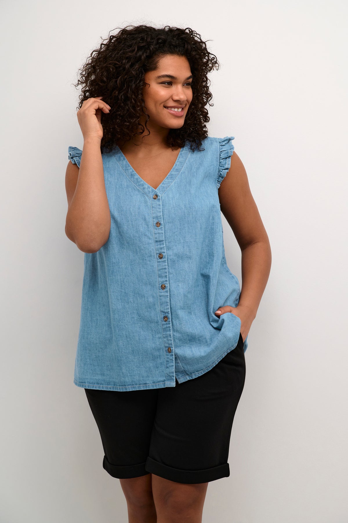 Kaffe Curve Louisa V-Neck Top