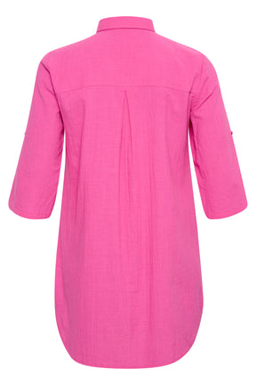 Kaffe Curve Paula Shirt Tunic In Pink