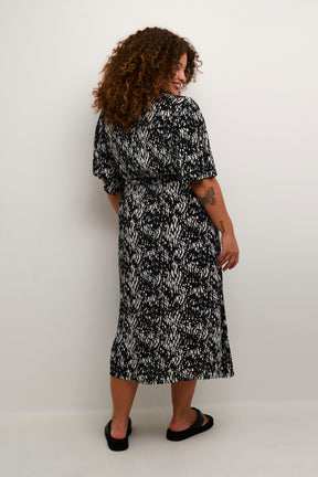 Kaffe Curve Ami Dress in Snake Print