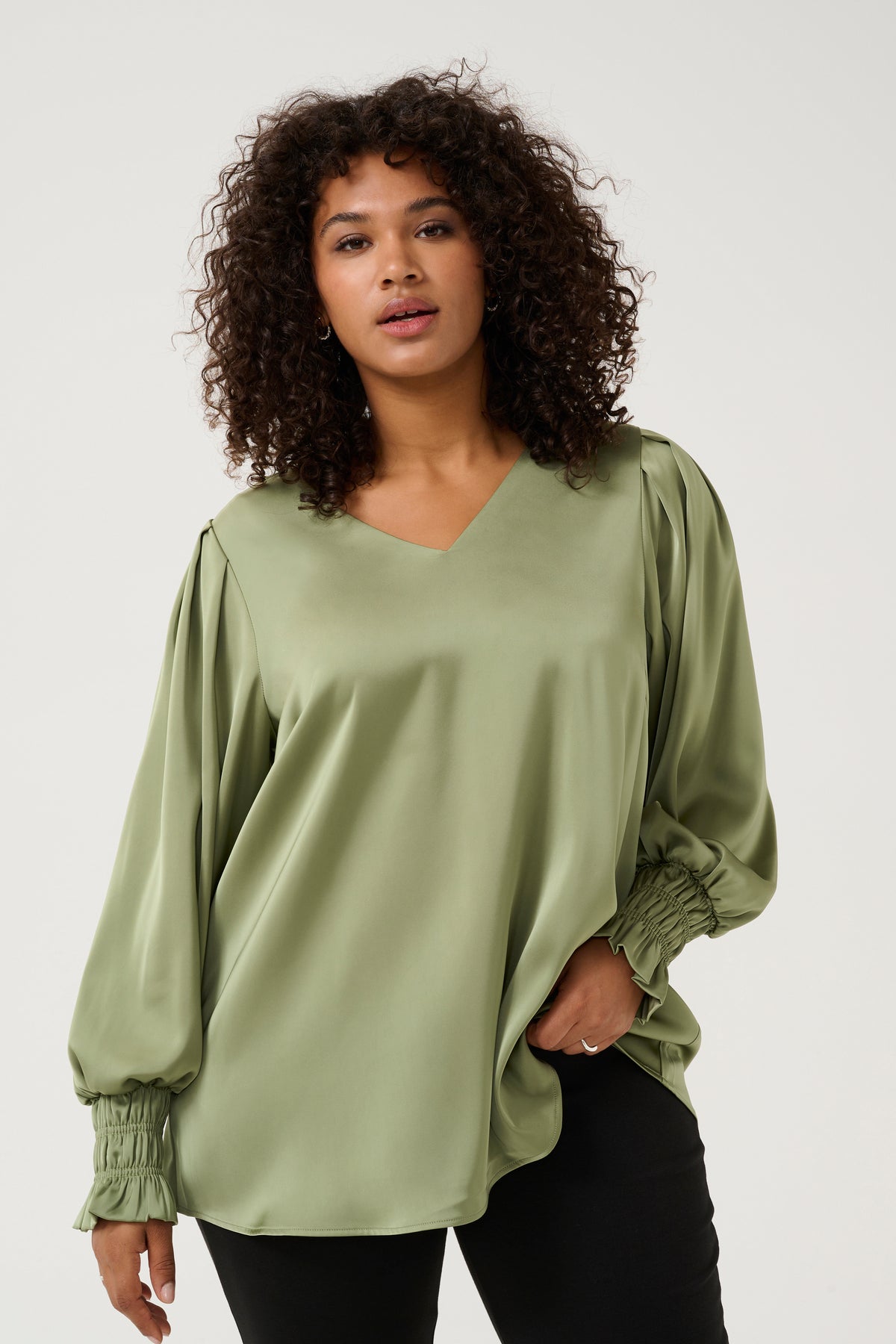 Kaffe Curve Hilla Blouse in Green