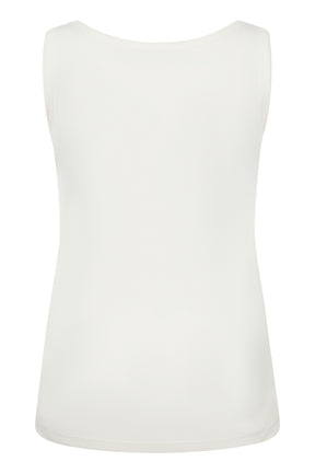 Kaffe Curve Carina Rhinestone Vest Top in White