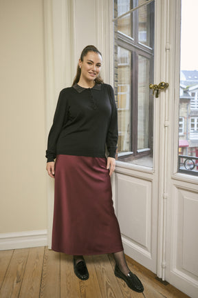 Kaffe Curve Hilla Skirt in Wine