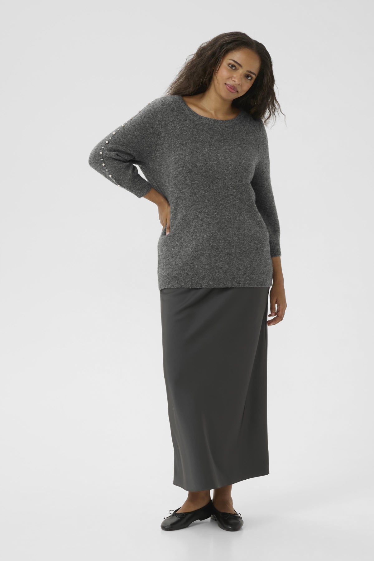 Kaffe Curve Letty Jumper in Grey