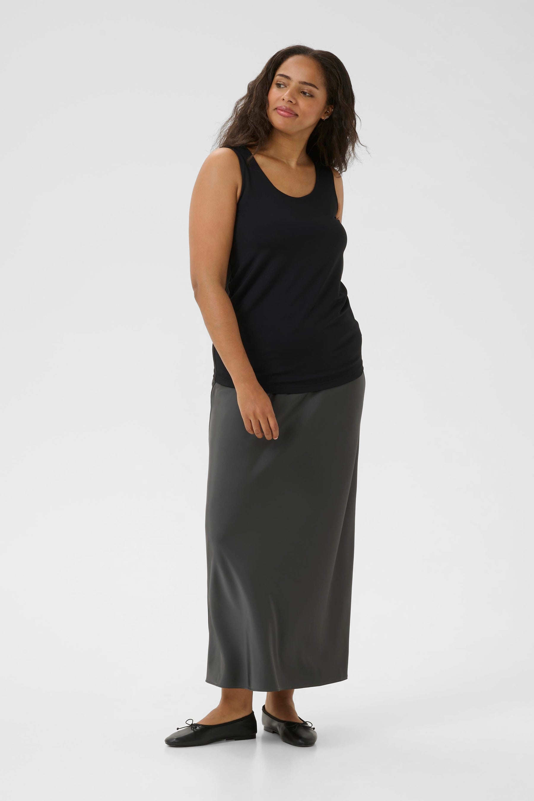 Kaffe Curve Erina Vest Top in Black