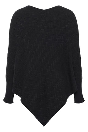 Kaffe Curve Olina Poncho in Black