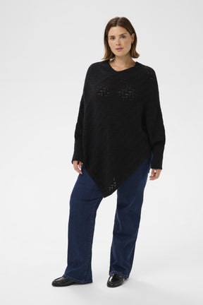 Kaffe Curve Olina Poncho in Black