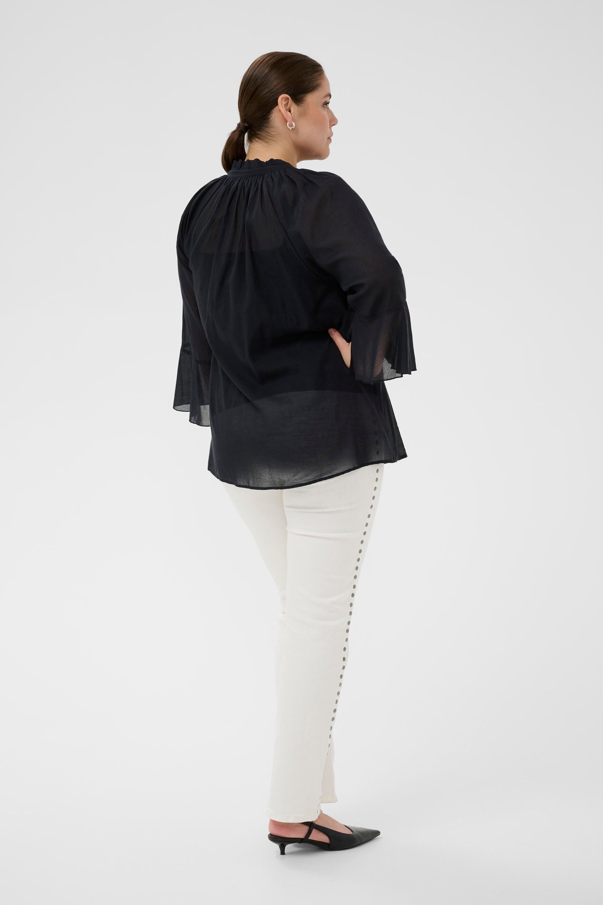 Kaffe Curve Flori Blouse in Black