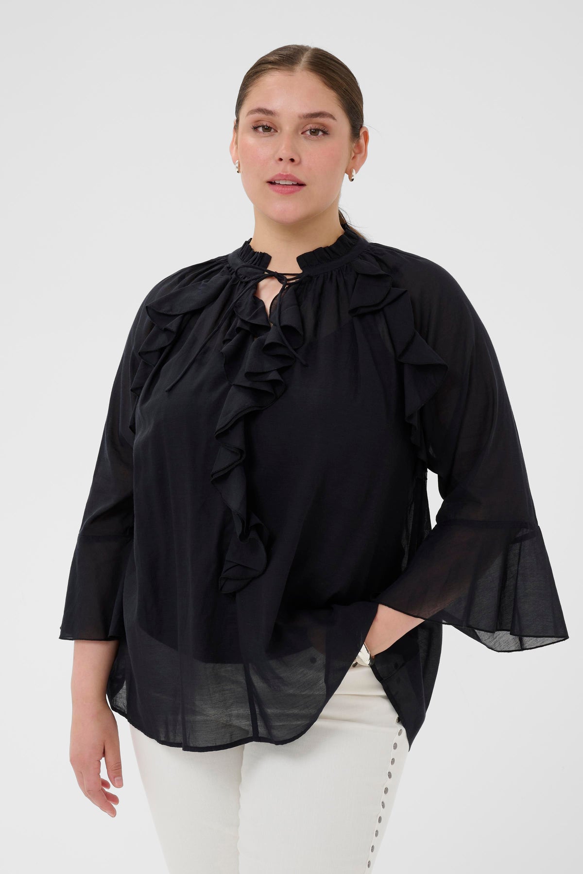 Kaffe Curve Flori Blouse in Black