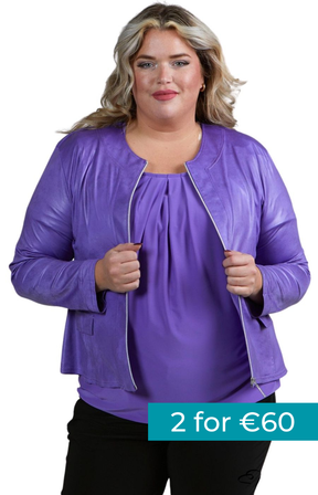 Magna Leather Look Jacket in Lilac