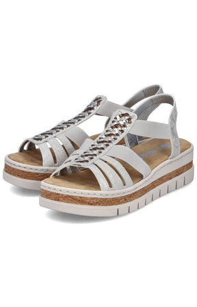 Rieker Braided Silver Sandal