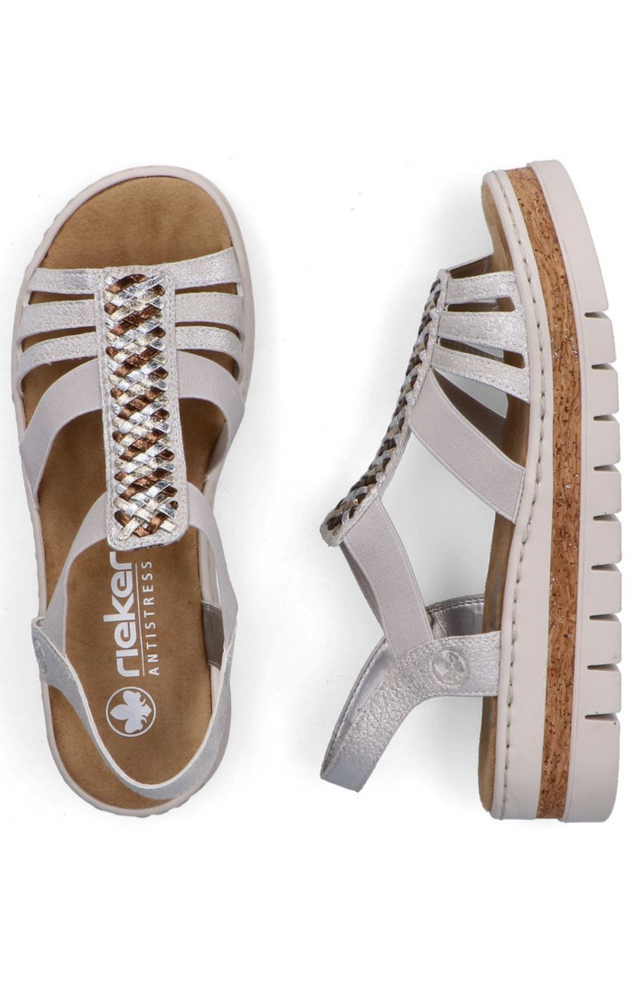 Rieker Braided Silver Sandal