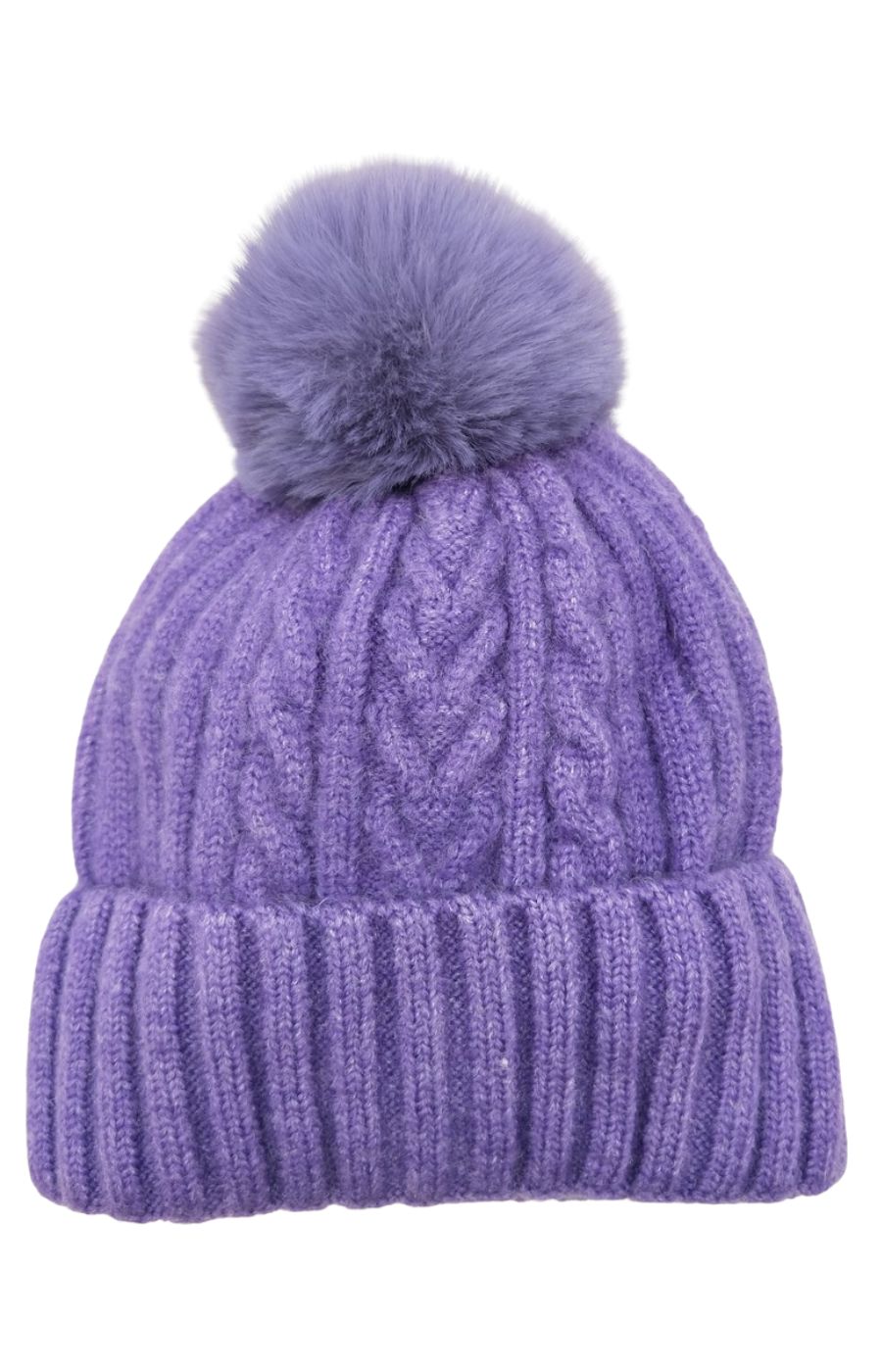 PomPom Hat in Purple