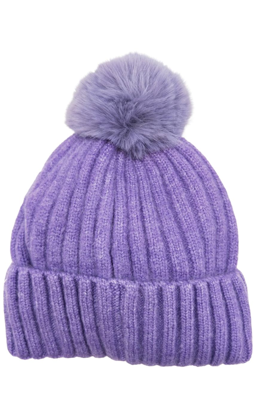 PomPom Hat in Purple